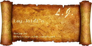 Ley Jolán névjegykártya