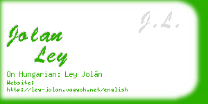 jolan ley business card
